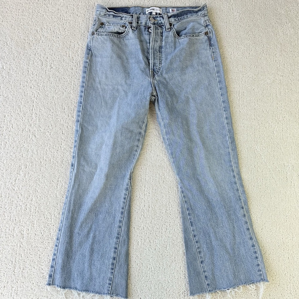 RE DONE‎ Originals Womens High Rise Crop Flare Jeans Size 29 $295